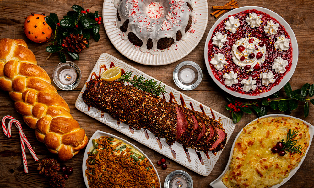 Christmas foods with challah