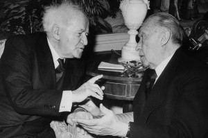 Prime Minister David Ben-Gurion with German Chancellor Konrad Adenauer