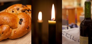 Challah, Candle and Wine