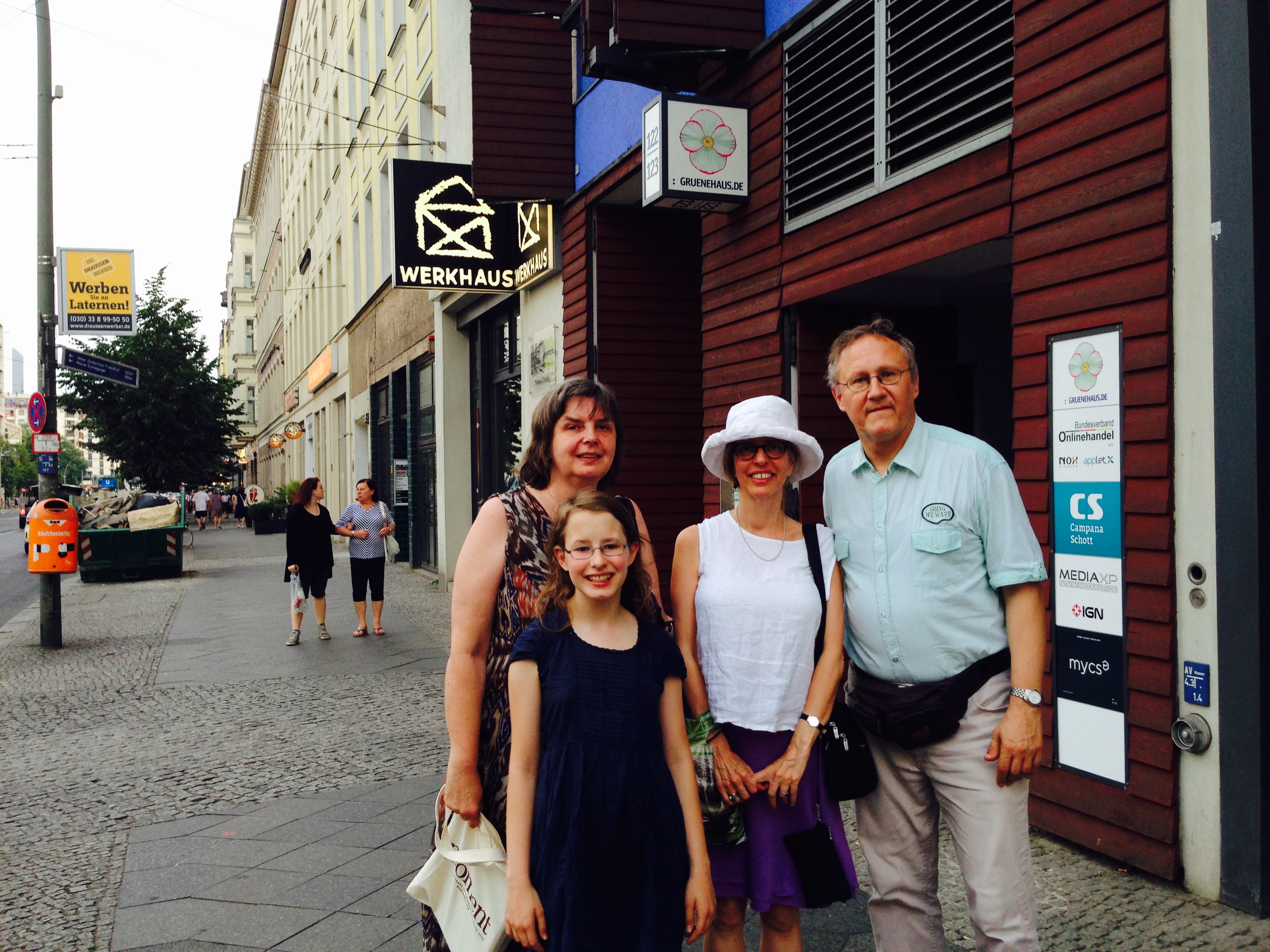 Moment Editor Nadine Epstein with Christof and Dagmar and their daughter in Berlin