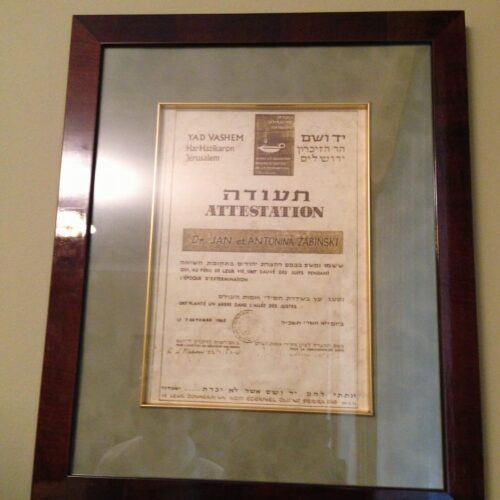 In 1965, the couple was recognized as Righteous Among the Nations for saving Jews during the Holocaust.