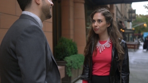 Soon By You: Sarah talking on the street with Ben (Still from ep S2E1)