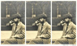 William Faulkner in Paris smoking a cigar