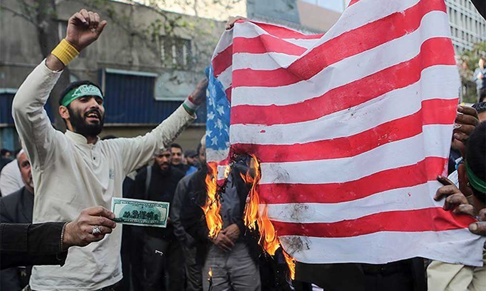 United States flag burning in Iran