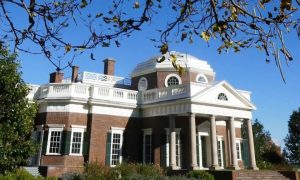 The outside of Thomas Jefferson's Monticello home