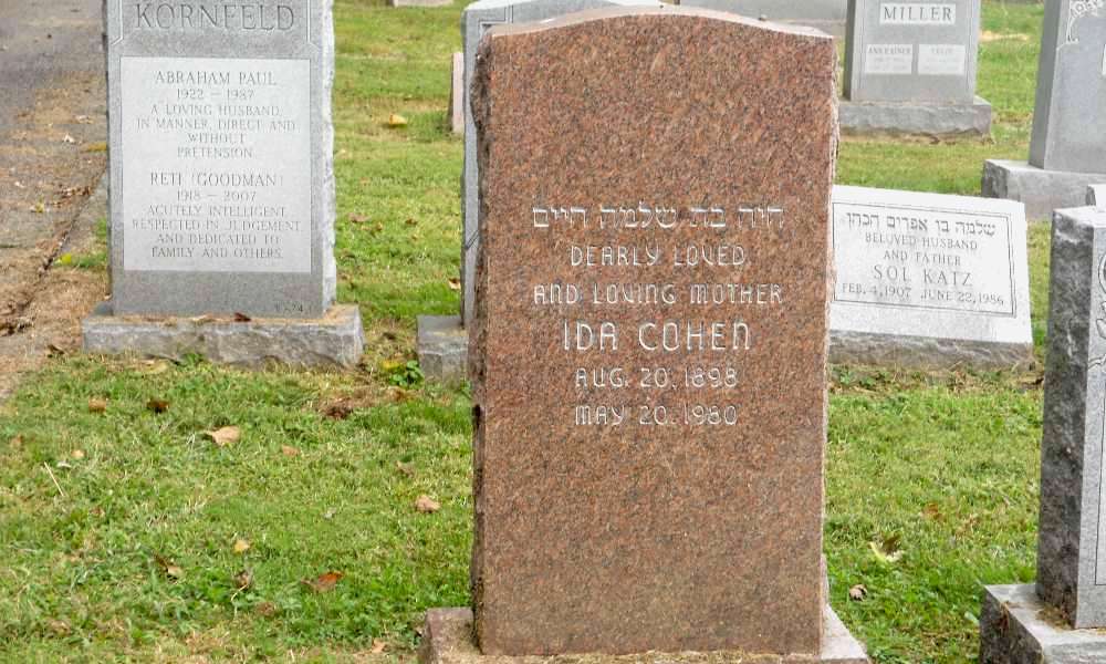 a gravestone in a Jewish cemetary