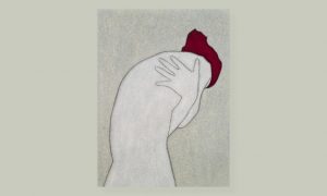 Tobi Kahn abstract painting of a woman hugging herself