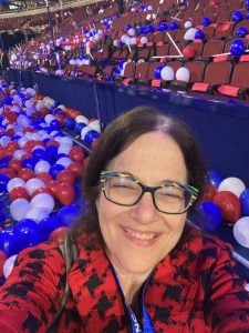 Amy Schartz with balloons