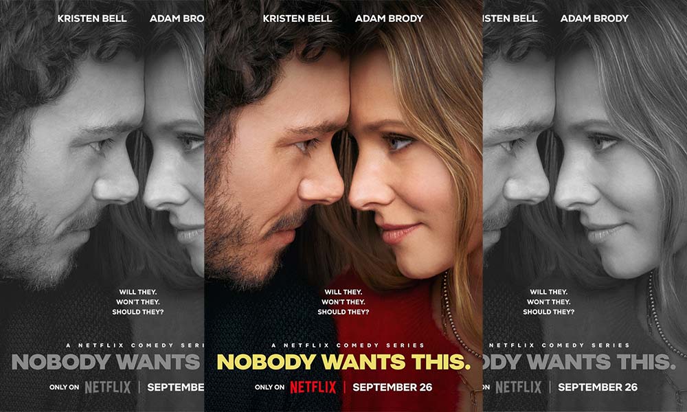 Kristen Bell and Adam Brody star in 'Nobody Wants This.'