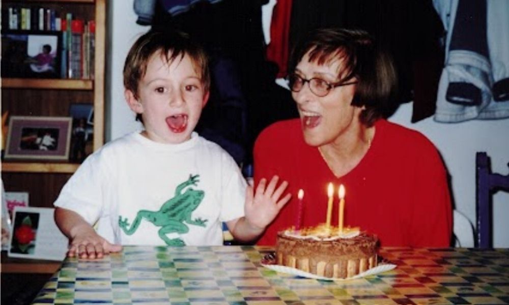 Mattan with his grandmother.