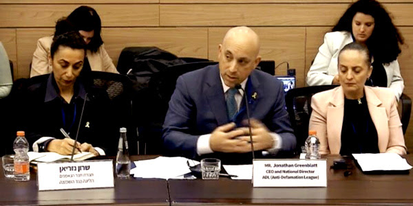 Sharon S. Nazarian and Jonathan Greenblatt at the Knesset