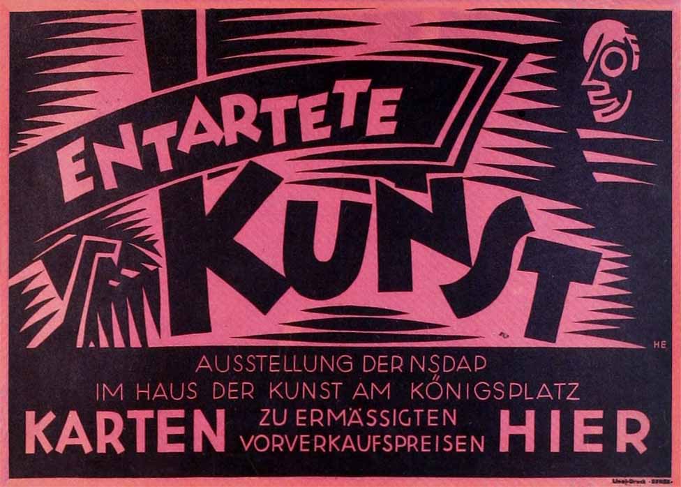 Poster for 1938 "Degenerate Art" exhibition in Berlin
