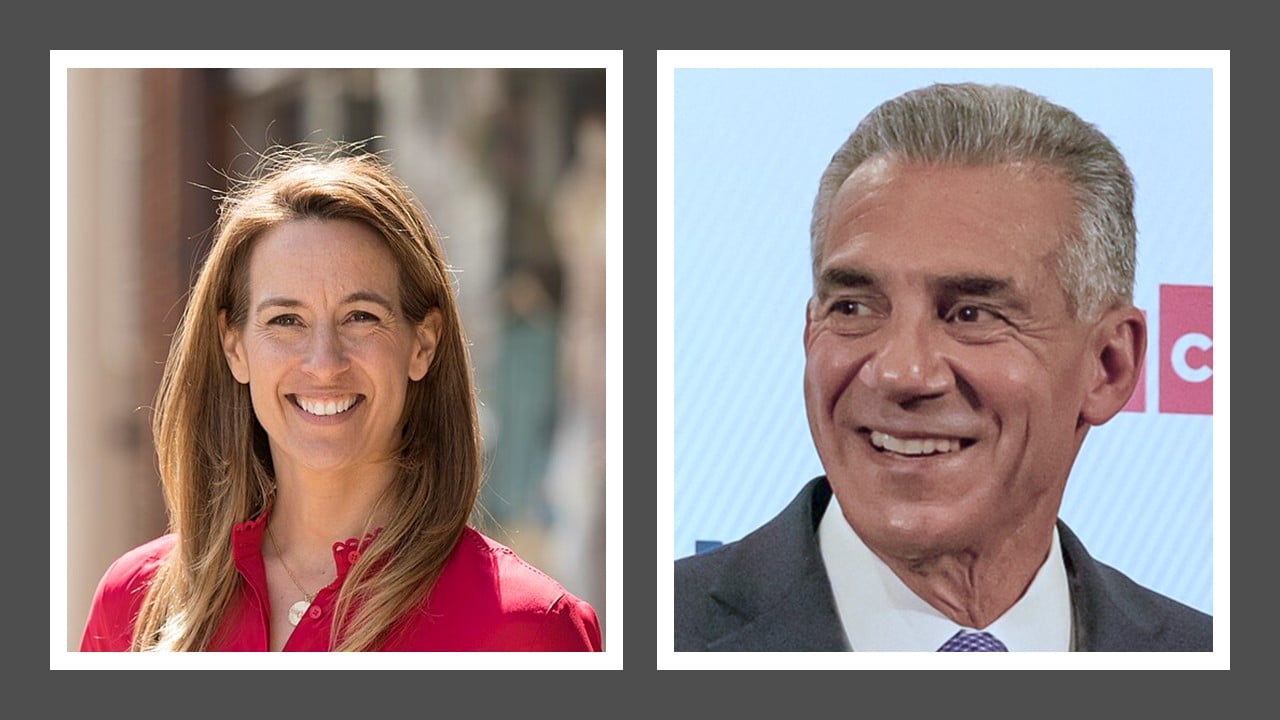 New Jersey gubernatorial candidates from left to right: Mikie Sherrill, Jack Ciatarelli