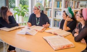 Women studying at a yeshiva