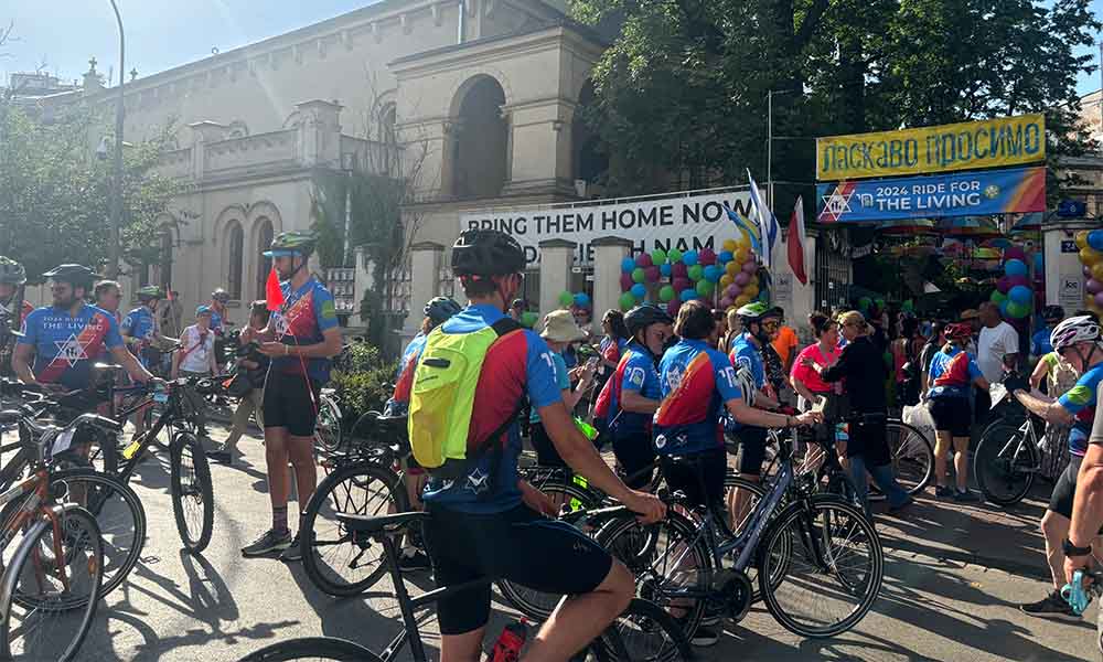 Finish line of "Ride for the Living" in Poland.