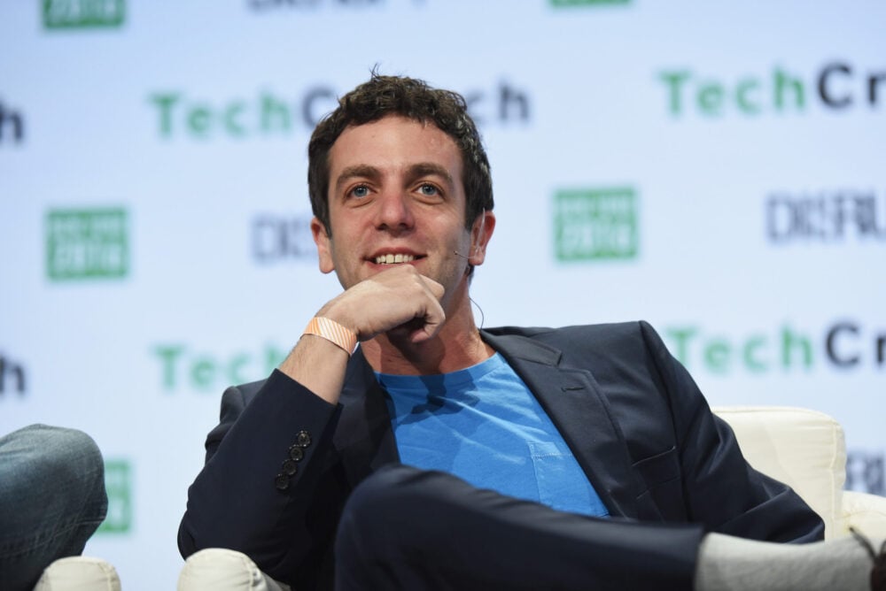 B.J. Novak at TechCrunch, 2016. Photo by TechCrunch CC Attribution 2.0