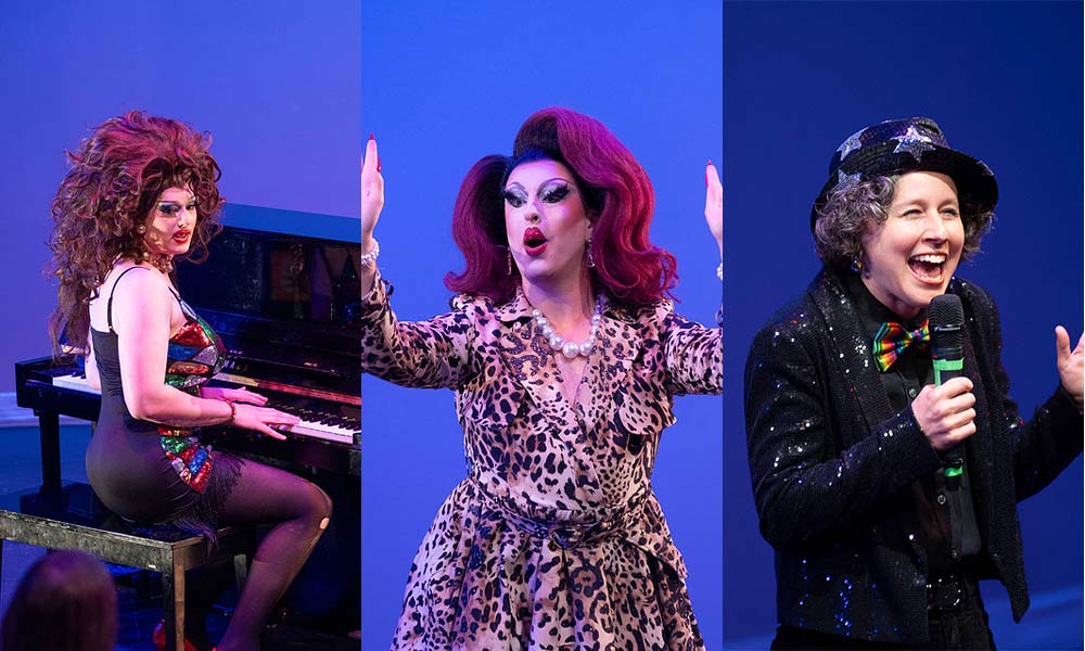 “Jewish Drag Icons: Then and Now" performers (left to right) Alvah Klempt, Matzah Belle Soup, and Miryem-Khaye Siegel.