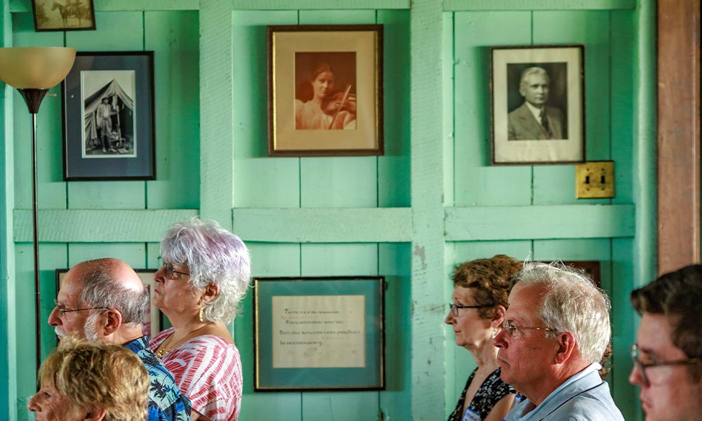 Attendees at the inaugural observance of Hiram Bingham IV Day at the Bingham family estate in Salem, CT, on July 17, 2026.