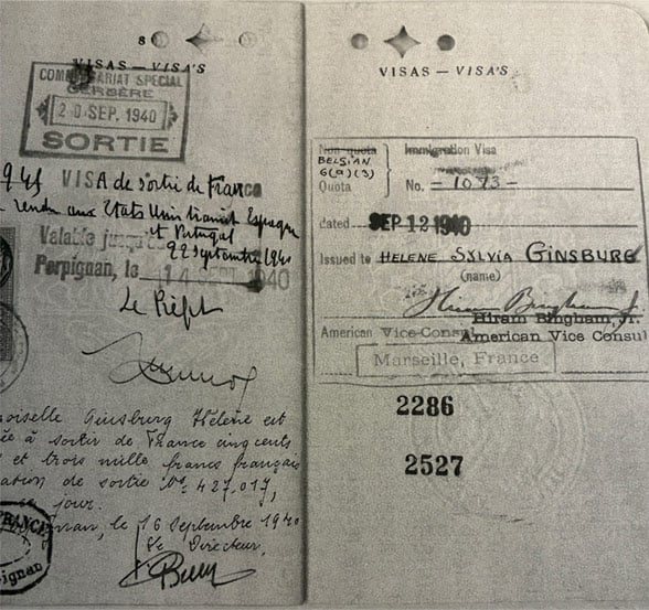 visa signed by Hiram Bingham